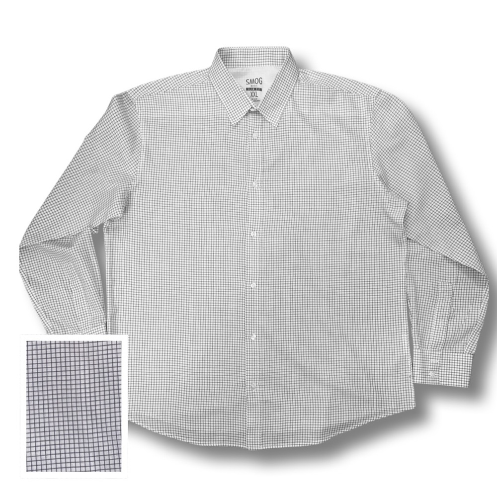 Smog Basic Slim Fit Button Down 2XL White / Dk Gray (Black)